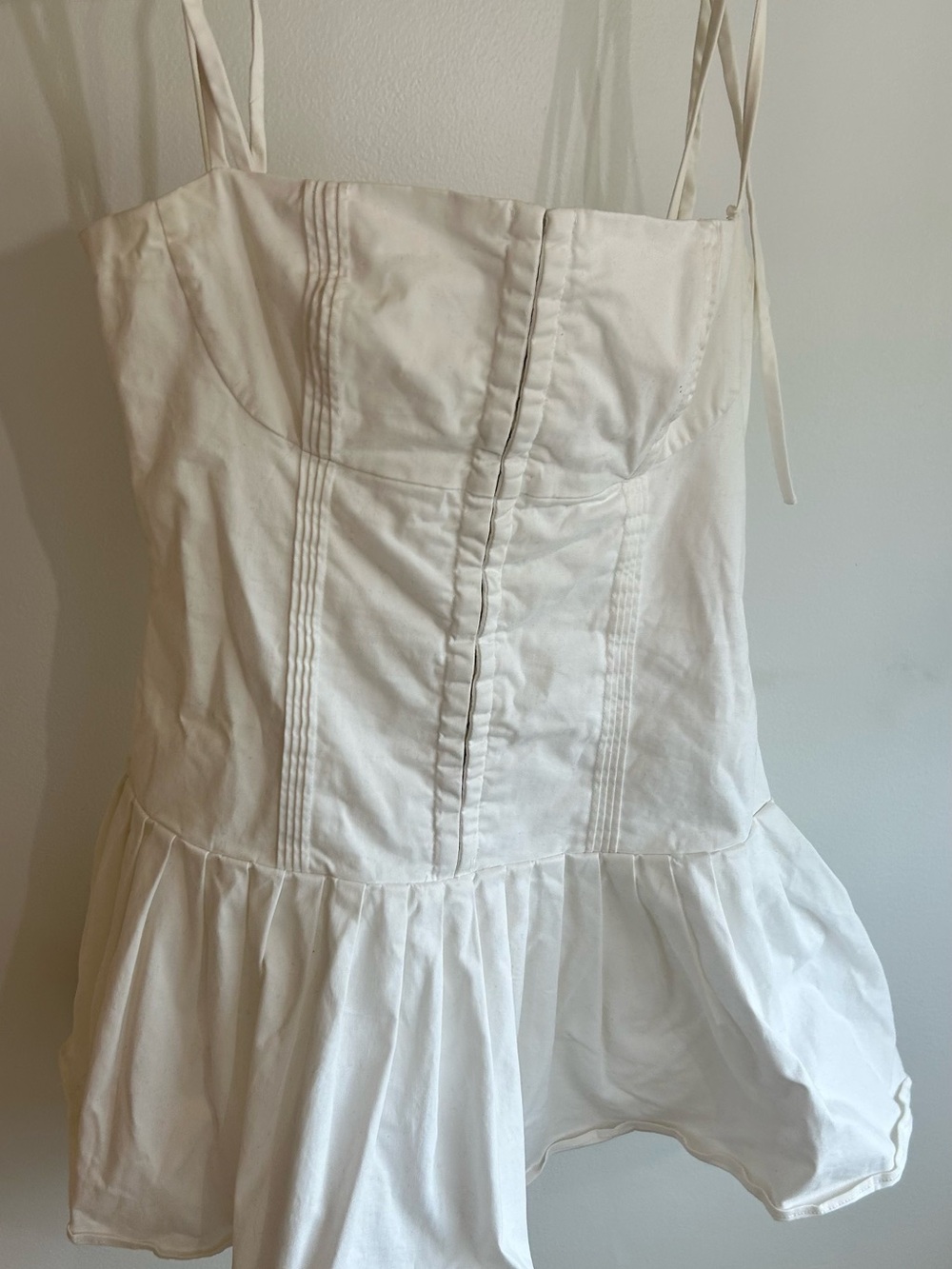 Edikted White Pleated Mini Dress with Spaghetti Straps - Picture 4 of 4
